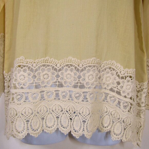 Cottagecore NWT M Crochet Lace Romantic Demure Fairy Top Blouse Pastel Freymann - Picture 3 of 10